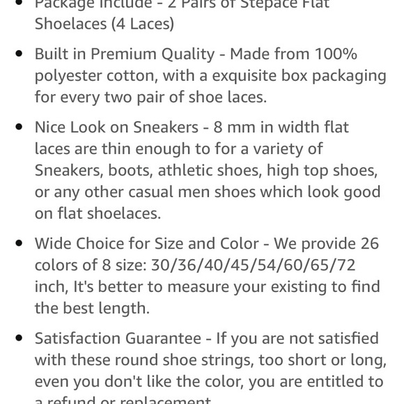 Stepace 4-Pairs Flat Black Shoelaces for Sneakers - Picture 7 of 7